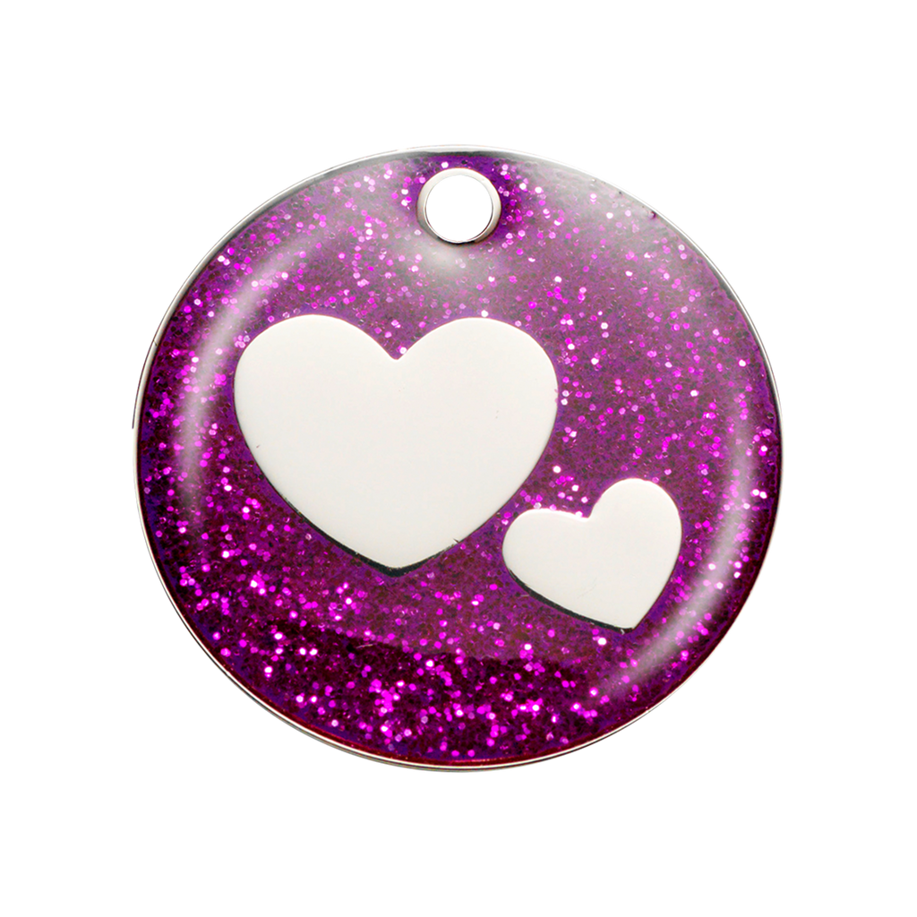 glitter-hearts-purple-medium-id-tag