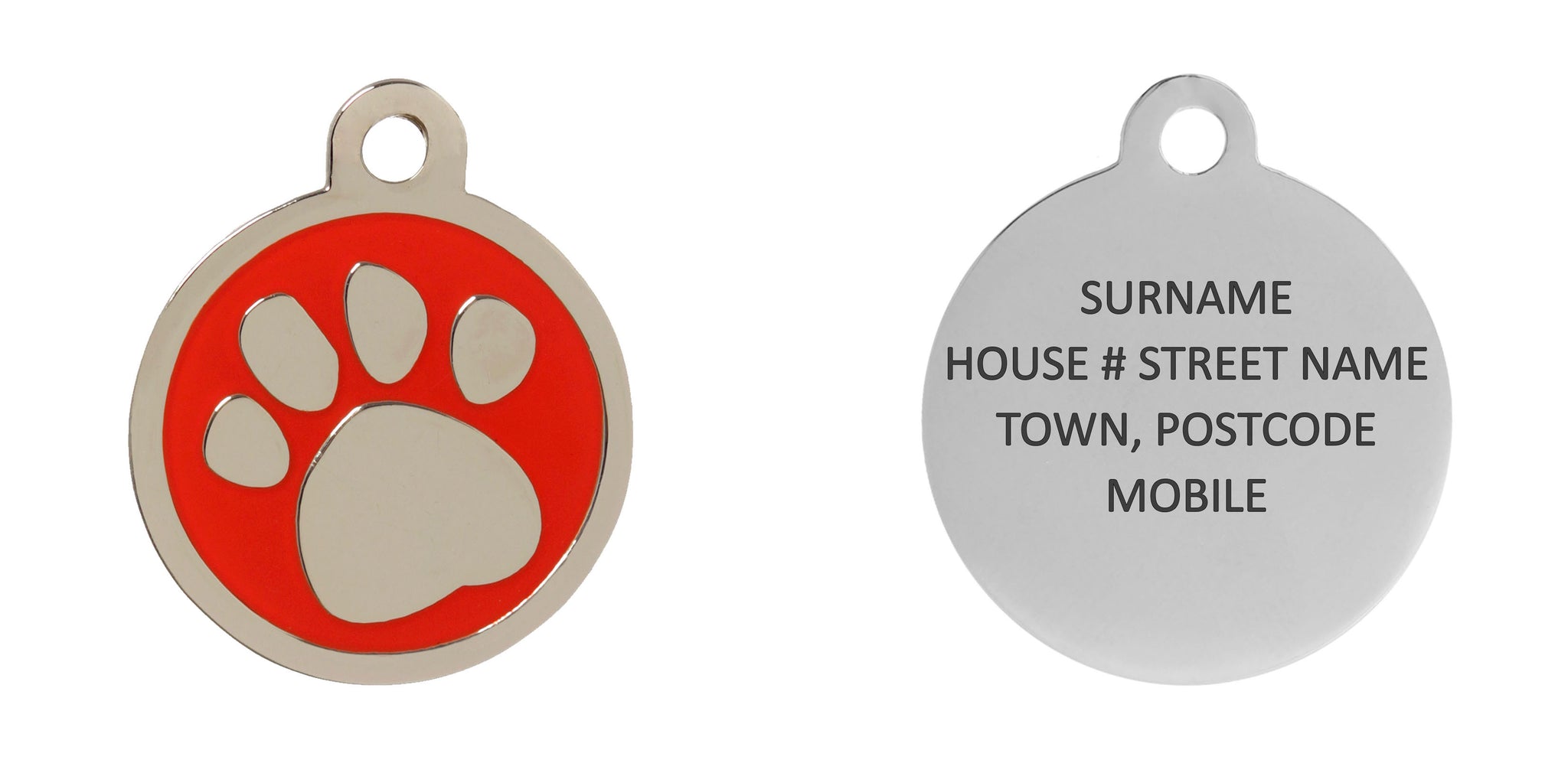 Paw Print Red Dog Tags Dingo Pawprint Design Red Dog ID Tag Free