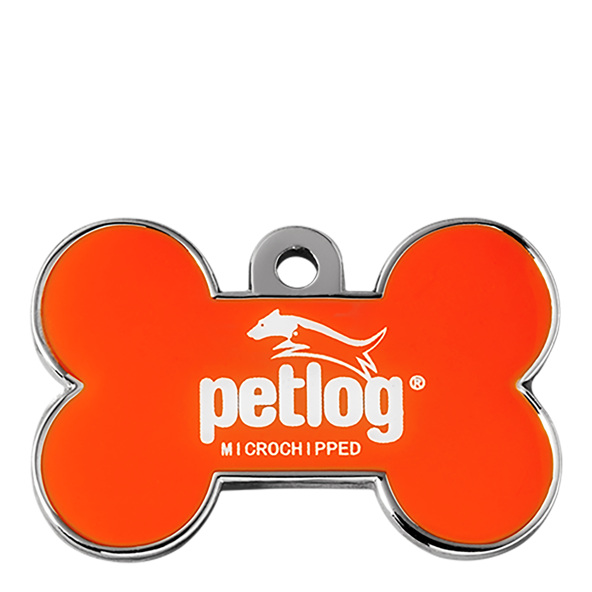Pet Tag Petlog Microchip Petlog Orange Bone-Shaped ID Tag Official