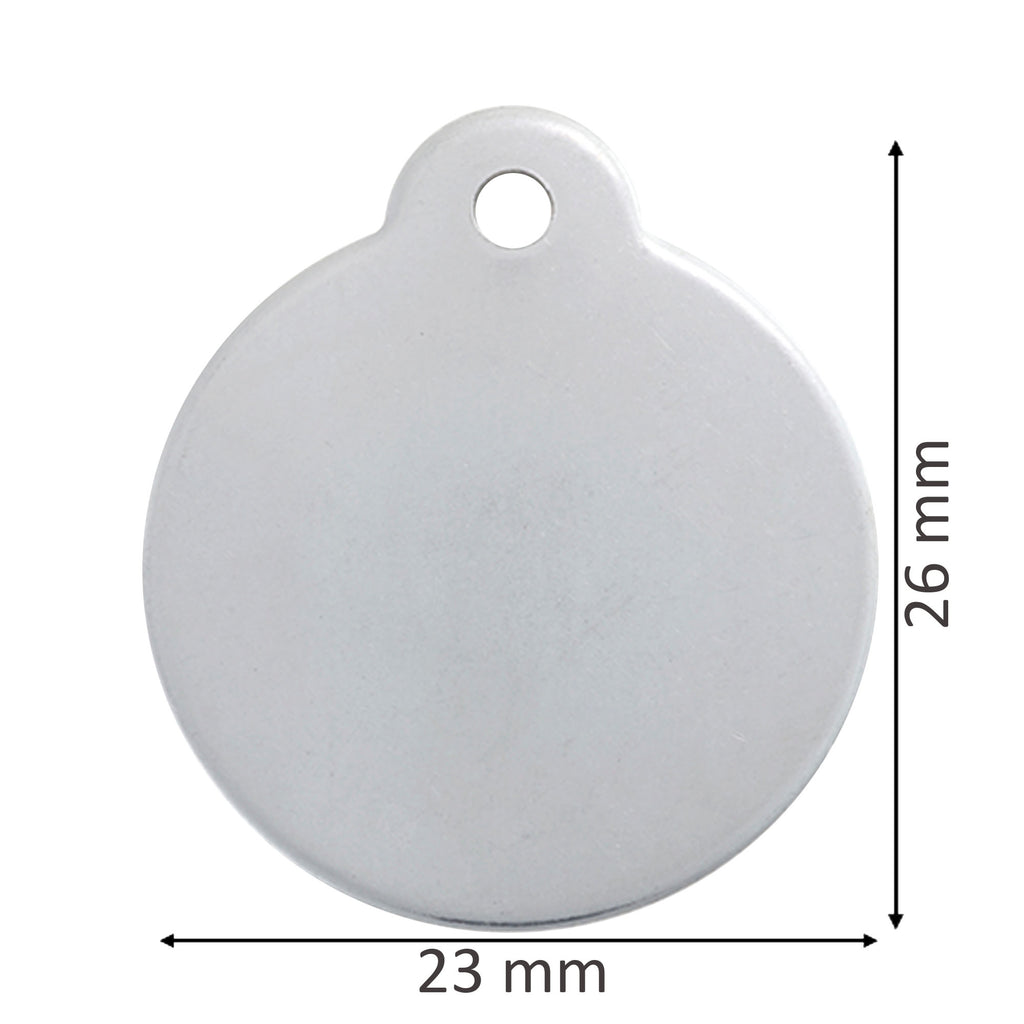 Stainless Steel Round Pet ID Tags - small
