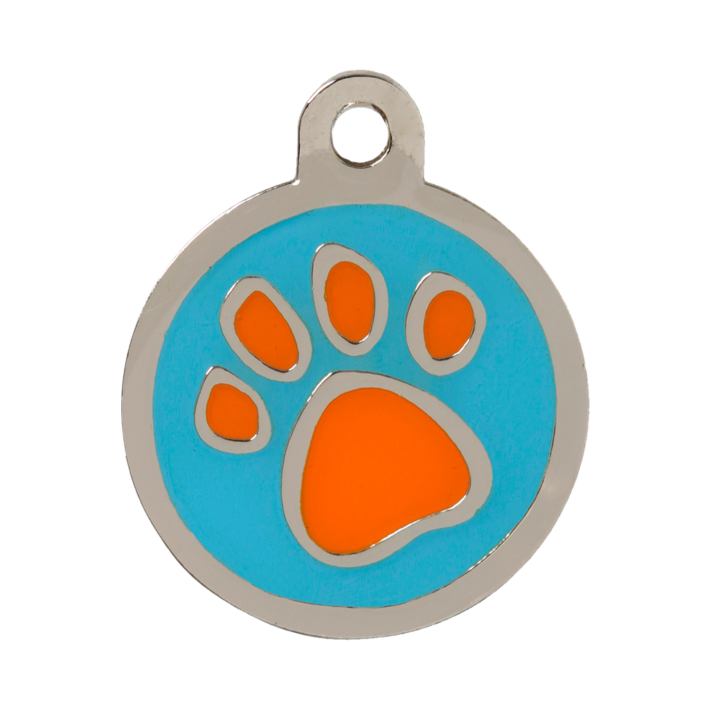 design-pawprint-orange-and-blue-small-or-medium-or-large-id-tag