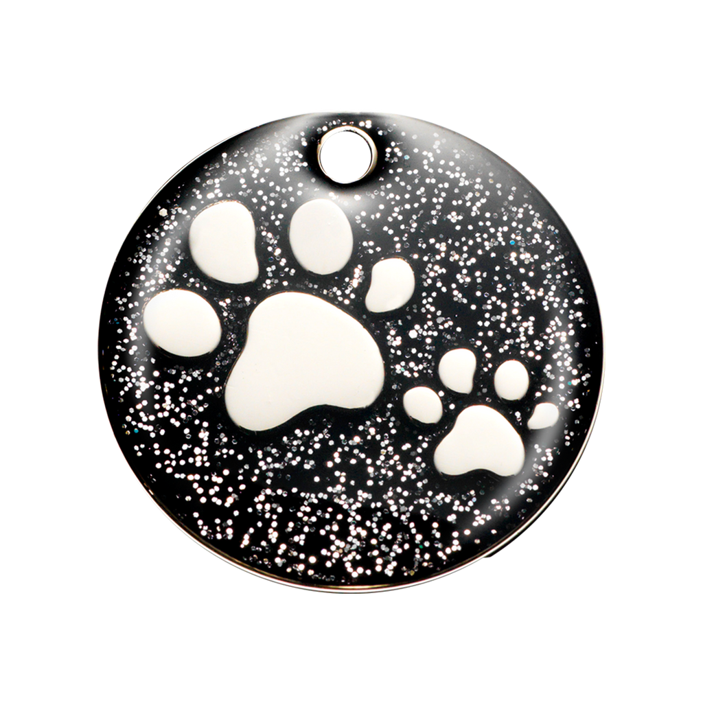 glitter-round-paws-black-small-id-tag