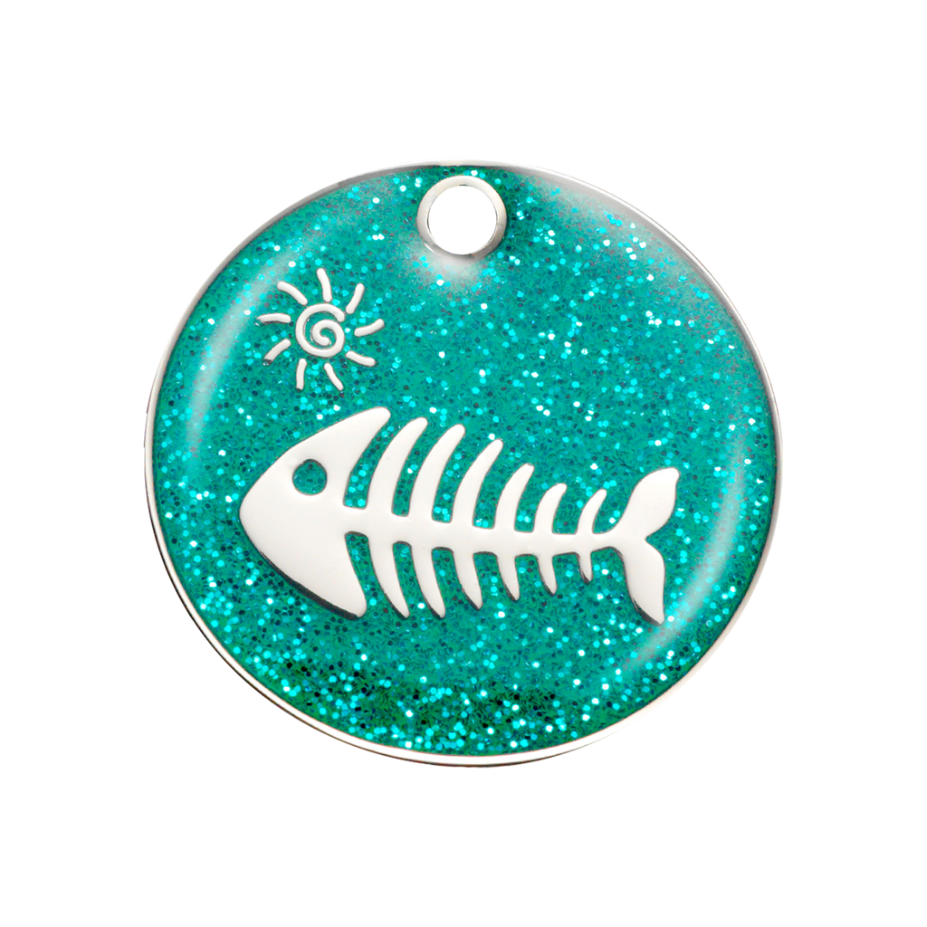 glitter-round-fish-aqua-small-or-medium-or-large-id-tag
